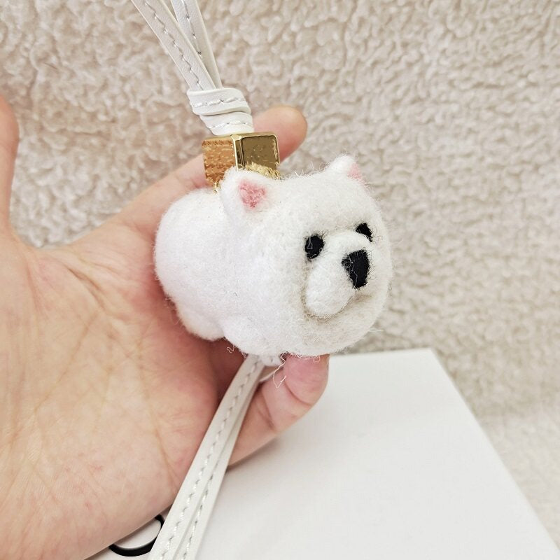 Chow Chow Wool Felt Fluffy Bag Charm