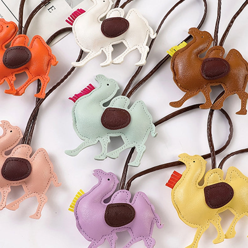 Camel Leather Bag Charm