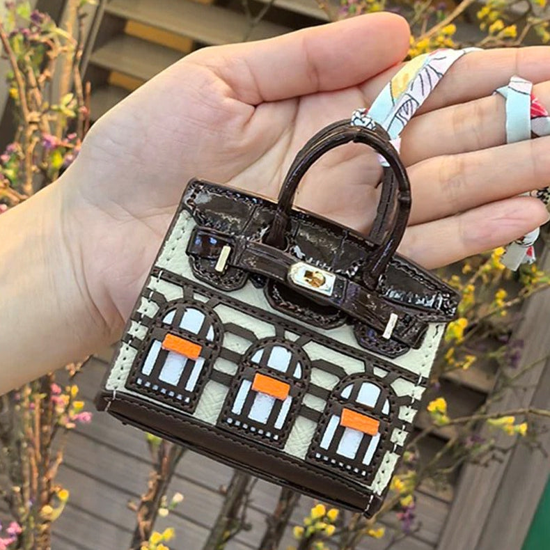 Mini House-shaped Bag Leather Bag Charm