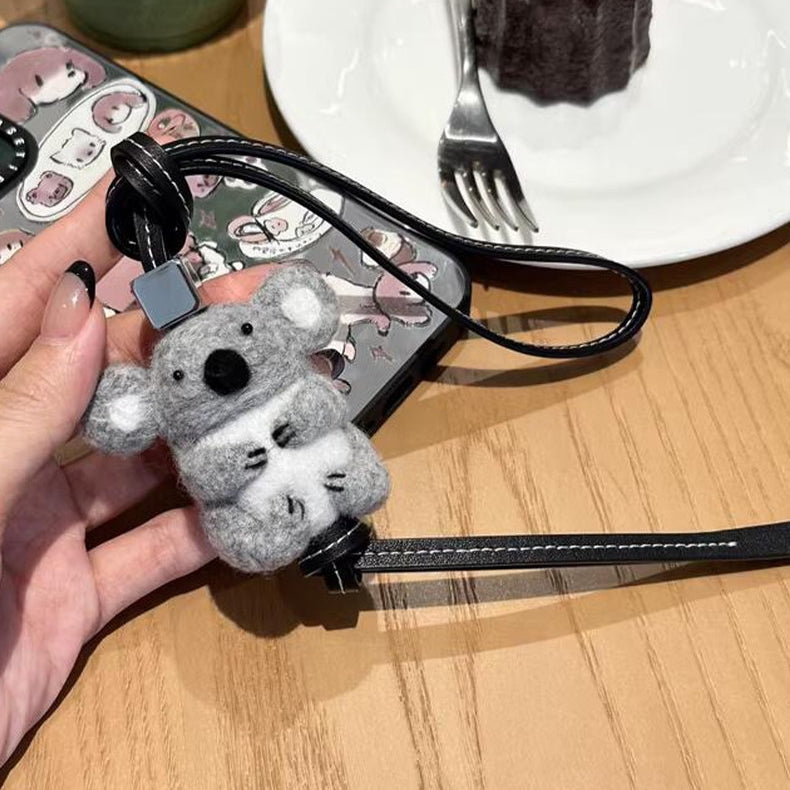 Koala Wool Felt Fluffy Bag Charm