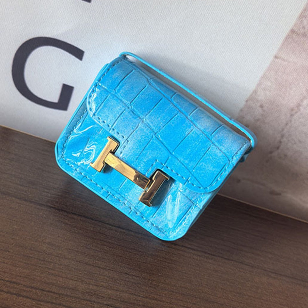 Mini Crocodile Grain Flap Bag Leather Bag Charm