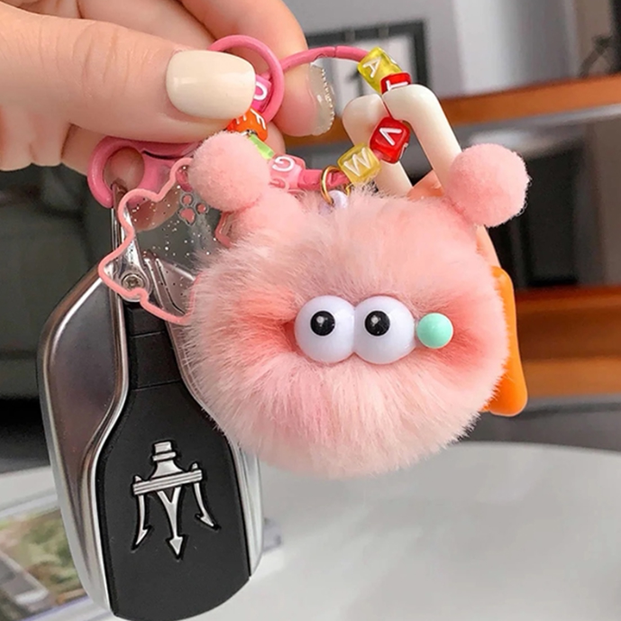 Schoolbag Coal Ball Fluffy Bag Charm