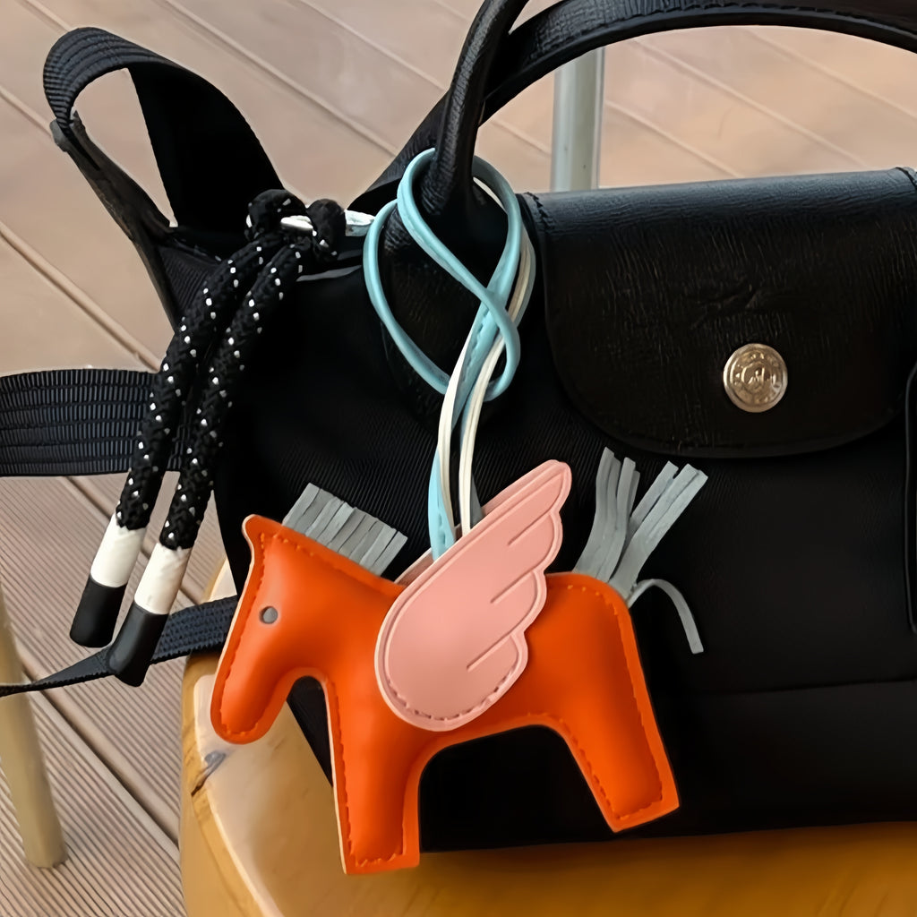 Multicolor Little Flying Horse Leather Bag Charm