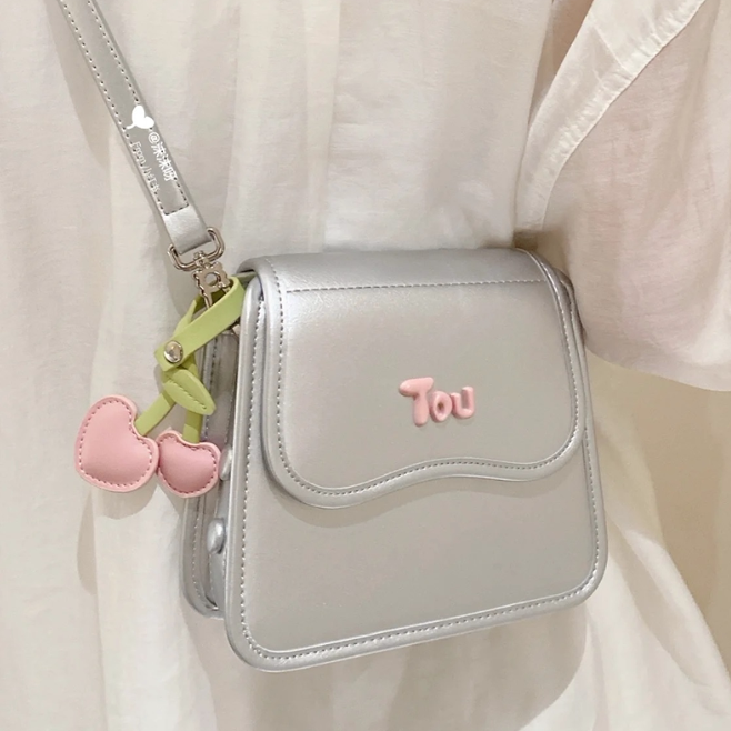 Red & Pink Cherries Leather Bag Charm