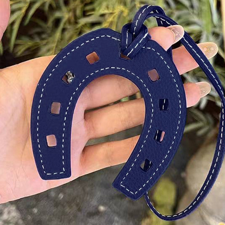 Horseshoe Leather Bag Charm