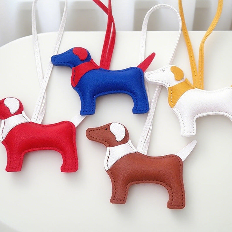 Lucky Chinese Rural Dog Leather Bag Charm