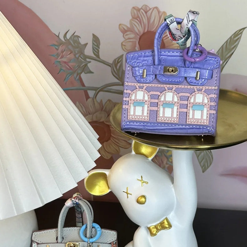 Mini House-shaped Bag Leather Bag Charm