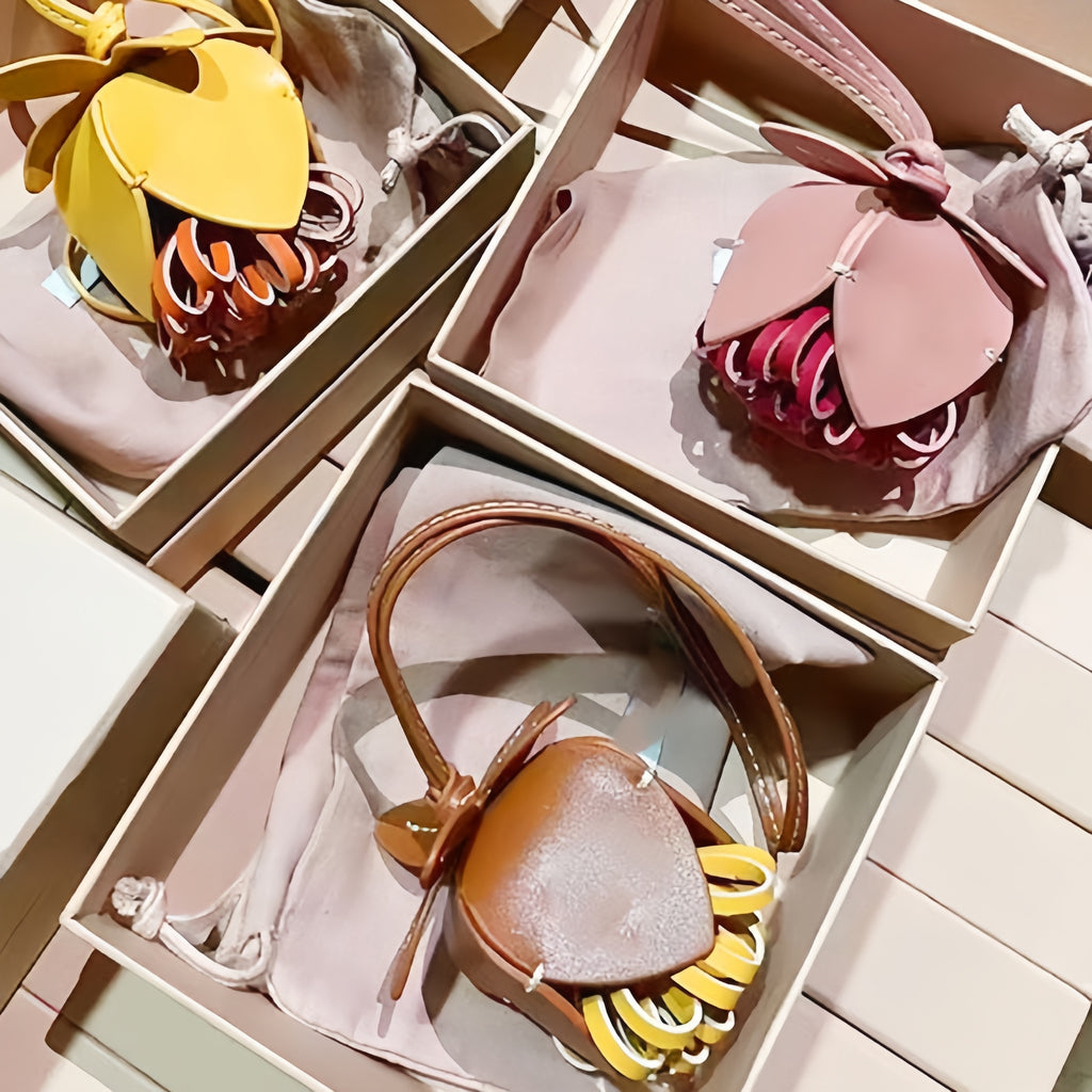 Flower Leather Bag Charm