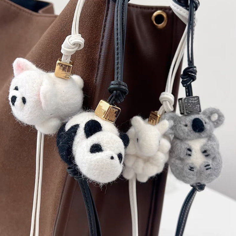 Sheep Wool Felt Fluffy Bag Charm