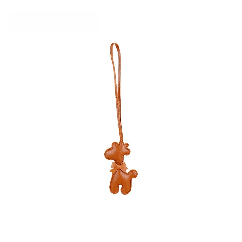 Giraffe Leather Bag Charm