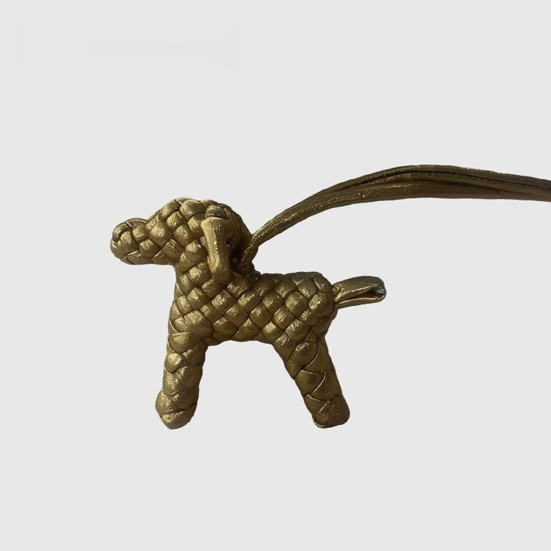 Multicolor Puppy Leather Bag Charm