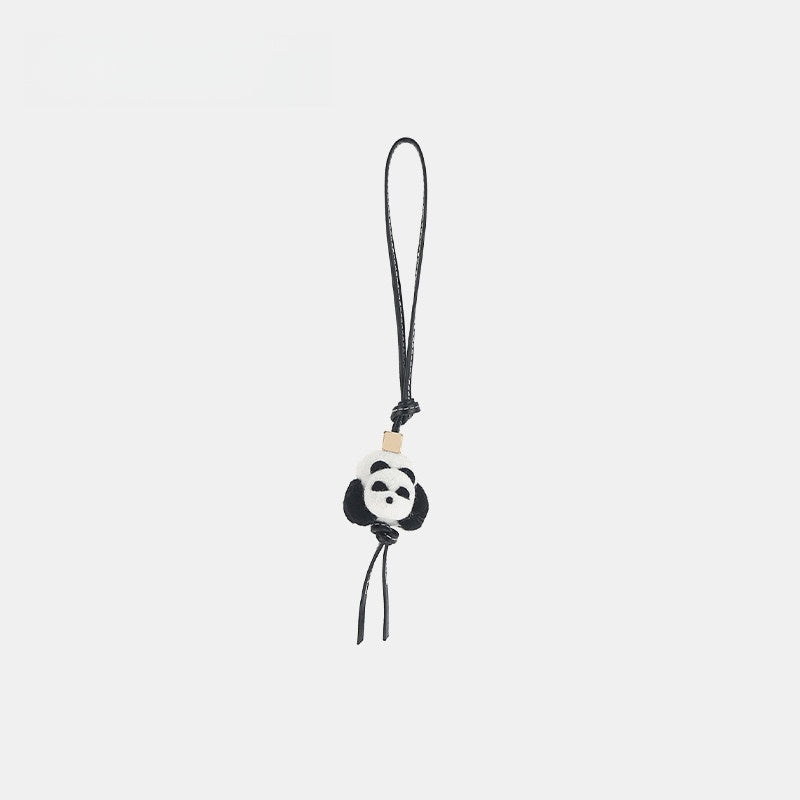 Panda Wool Felt Fluffy Bag Charm