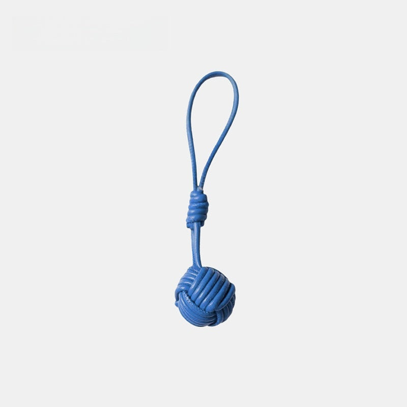 Candy-colored Knitted Ball Leather Bag Charm