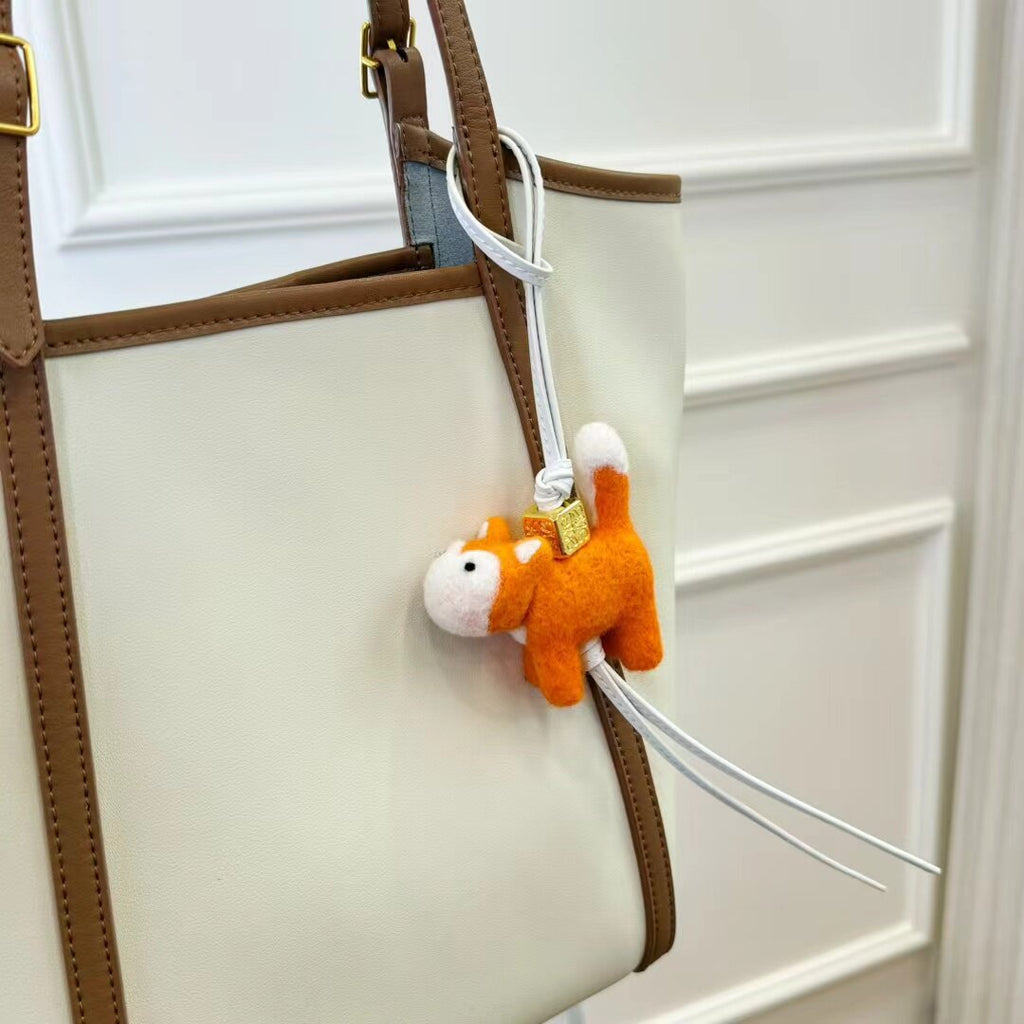 Fox Wool Felt Fluffy Bag Charm