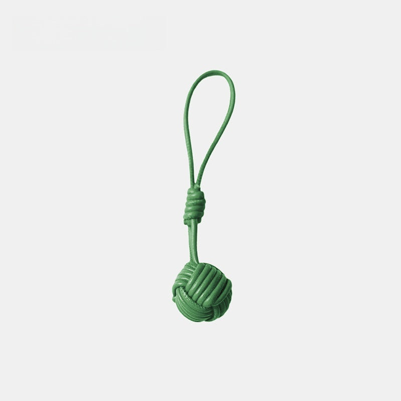 Candy-colored Knitted Ball Leather Bag Charm