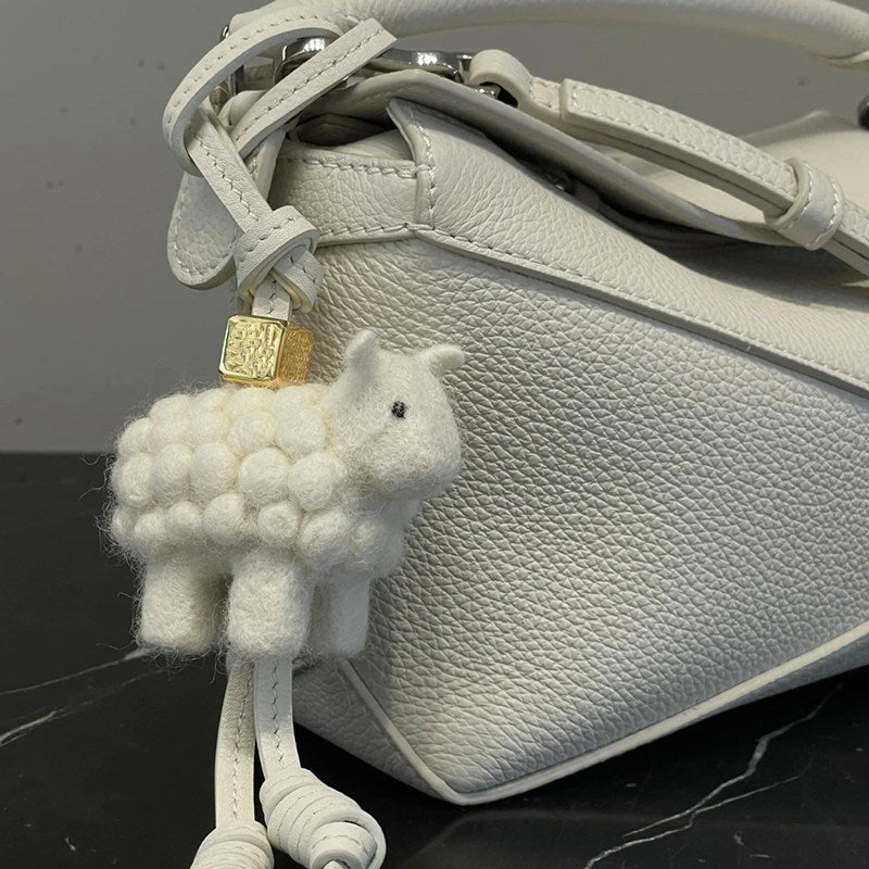 Sheep Wool Felt Fluffy Bag Charm