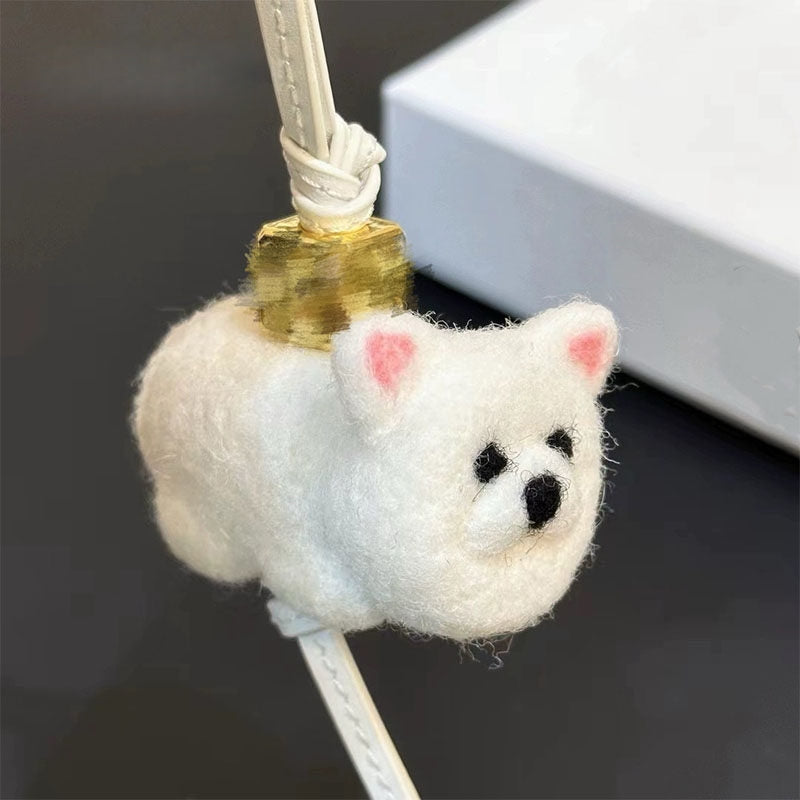 Chow Chow Wool Felt Fluffy Bag Charm