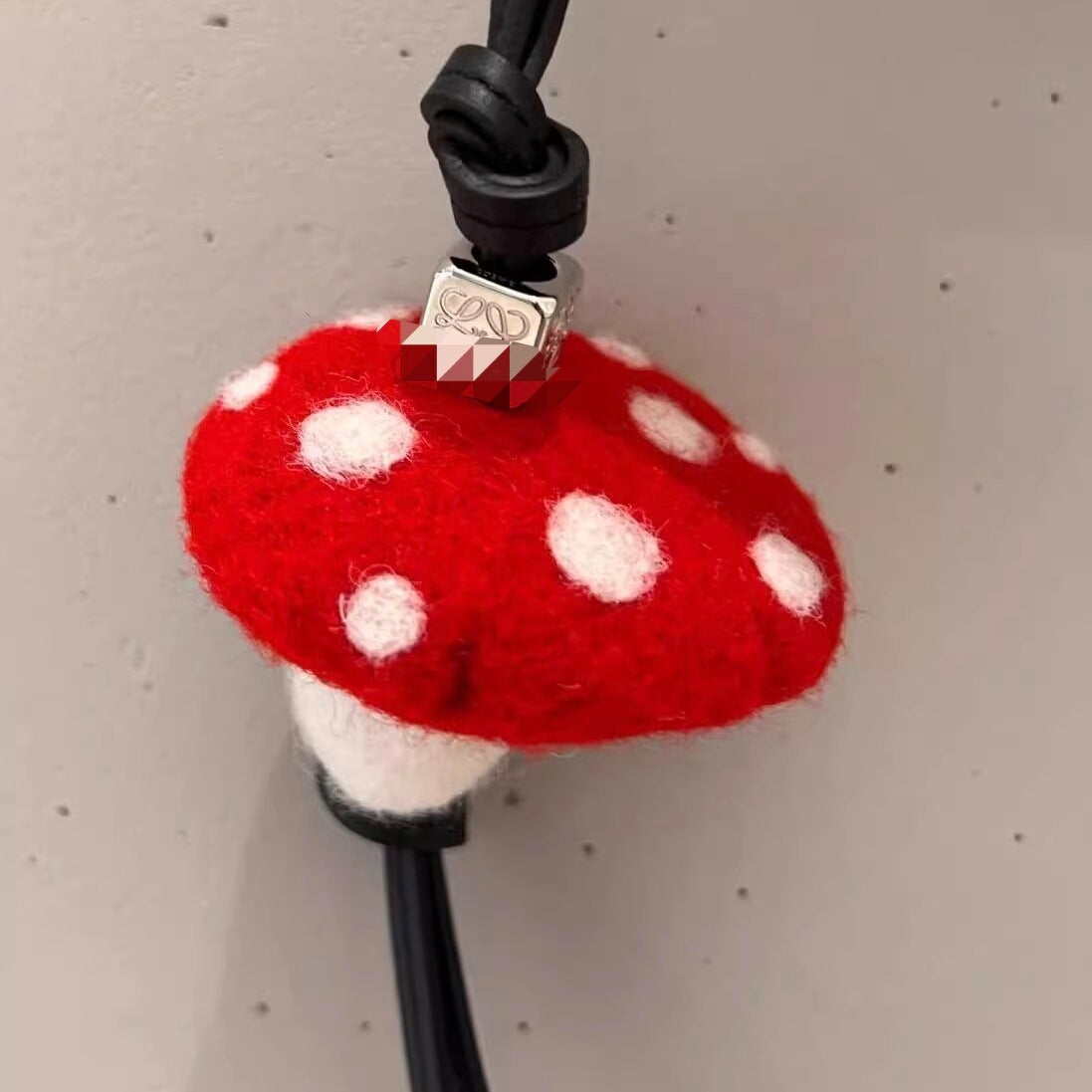 Mushroom Wool Felt Fluffy Bag Charm