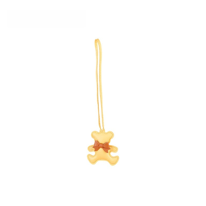 Bowknot Bear Leather Bag Charm
