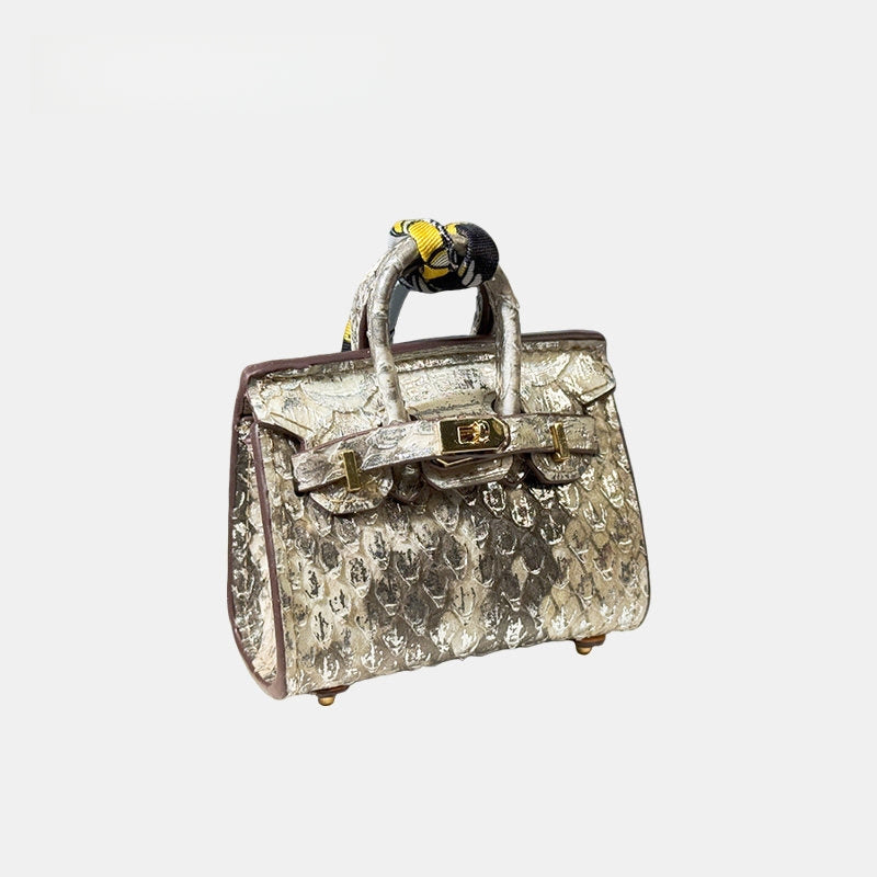 Mini Bag Crocodile Leather Bag Charm