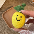Lemon Wool Felt Fluffy Bag Charm