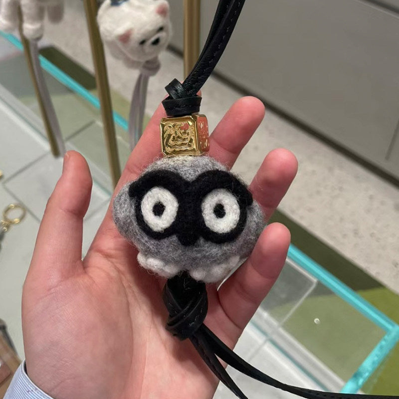 Owl Wool Felt Fluffy Bag Charm