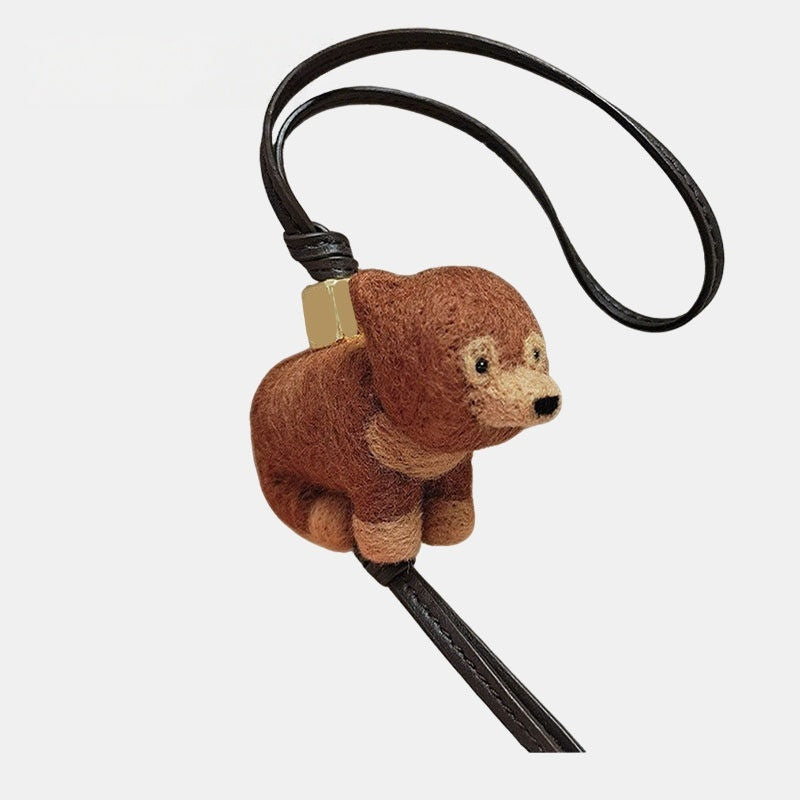 Pomeranian Wool Felt Fluffy Bag Charm