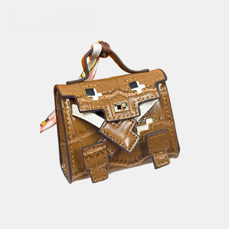 Baby-faced Mini Bag Leather Bag Charm