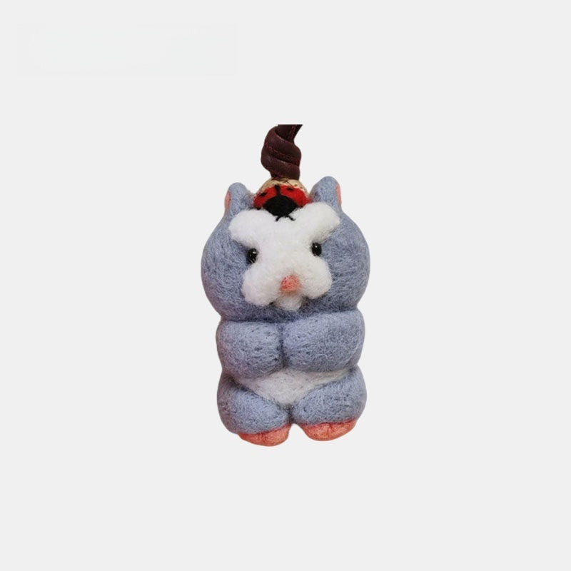 Hamster Wool Felt Fluffy Bag Charm