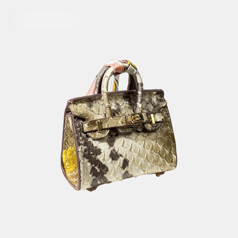 Mini Bag Crocodile Leather Bag Charm