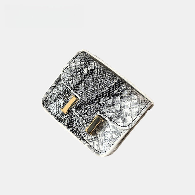 Mini Snake Grain Flap Bag Leather Bag Charm