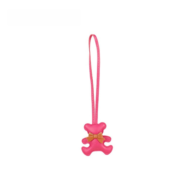 Bowknot Bear Leather Bag Charm