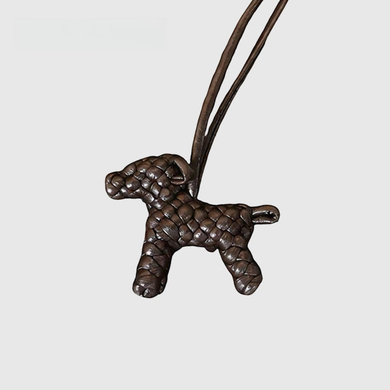 Multicolor Puppy Leather Bag Charm