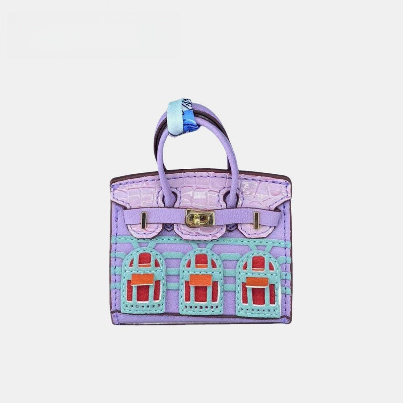 Mini House-shaped Bag Leather Bag Charm
