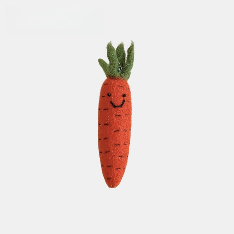 Carrot Wool Felt Fluffy Bag Charm