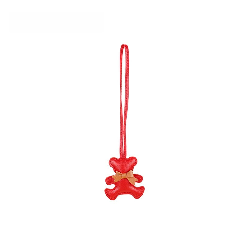 Bowknot Bear Leather Bag Charm