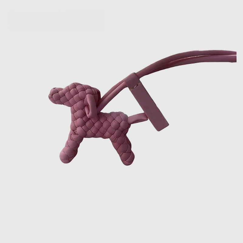 Multicolor Puppy Leather Bag Charm