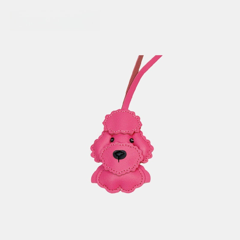 Multicolor Schnauzer Leather Bag Charm