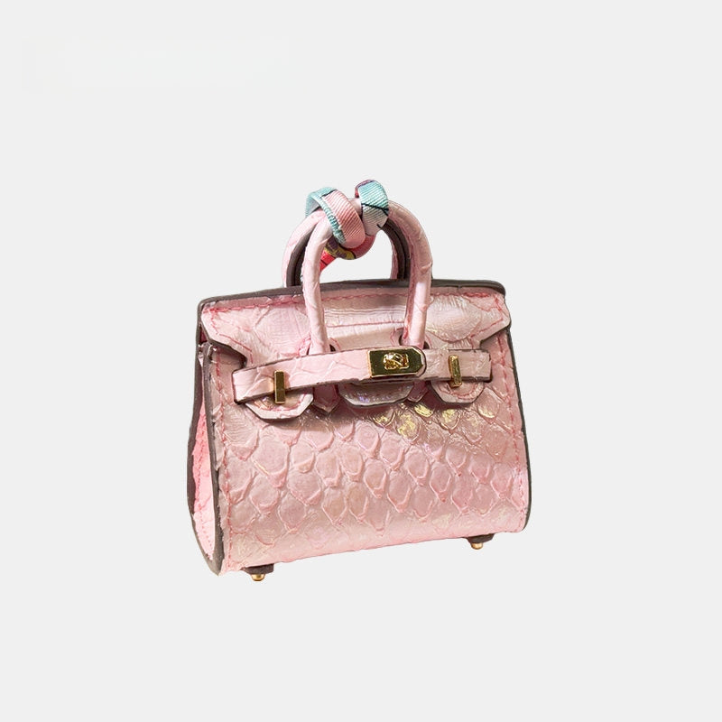 Mini Bag Crocodile Leather Bag Charm