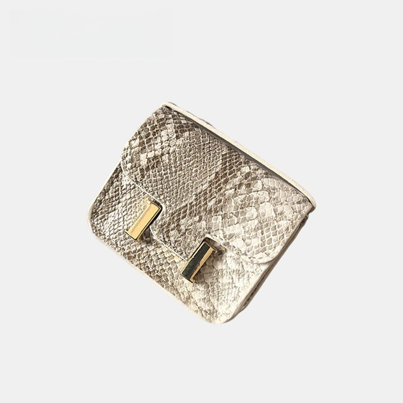 Mini Snake Grain Flap Bag Leather Bag Charm