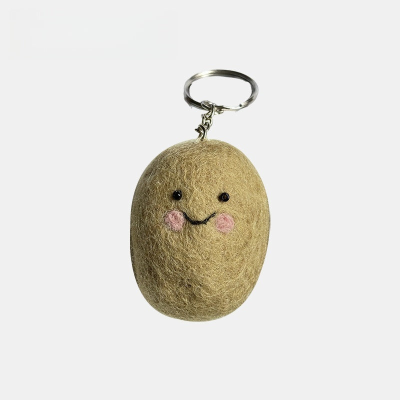Small Potato Wool Felt Fluffy Bag Charm