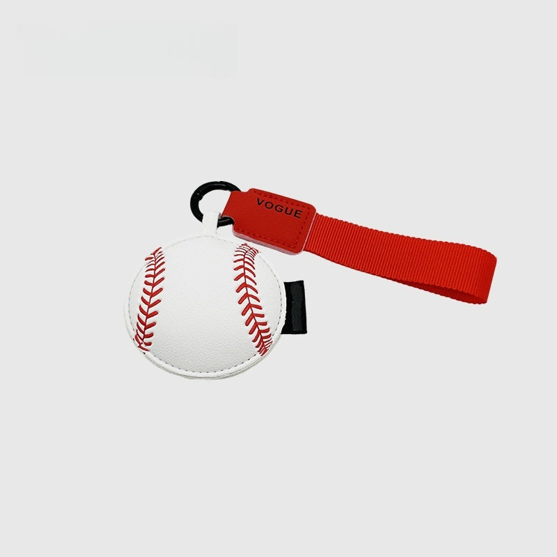 Red Baseball Leather Bag Charm