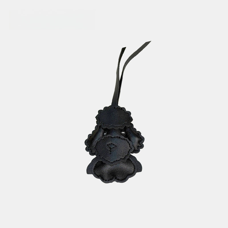 Multicolor Schnauzer Leather Bag Charm