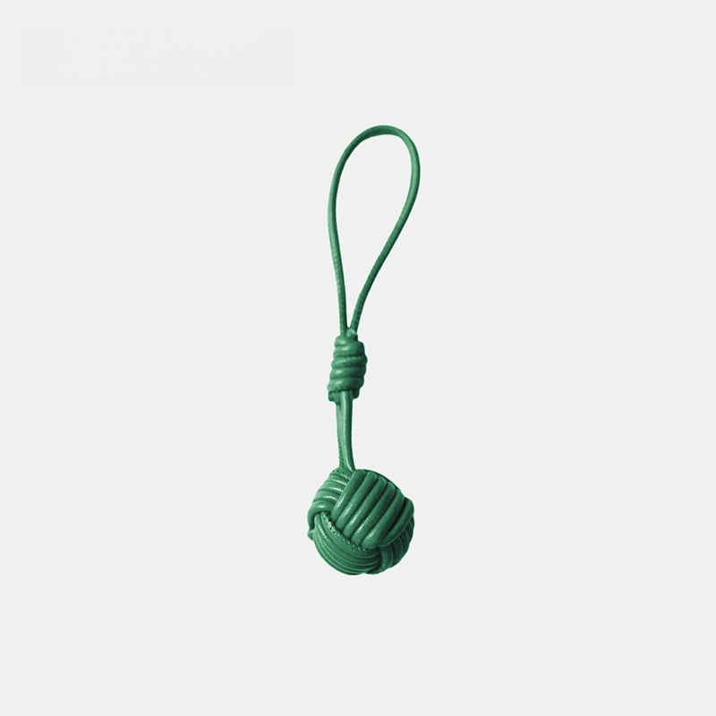 Candy-colored Knitted Ball Leather Bag Charm