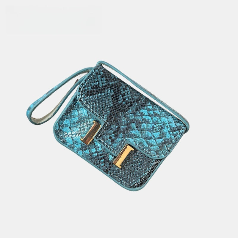 Mini Snake Grain Flap Bag Leather Bag Charm