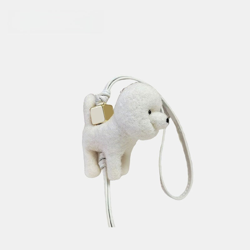 Poodle Wool Felt Fluffy Bag Charm