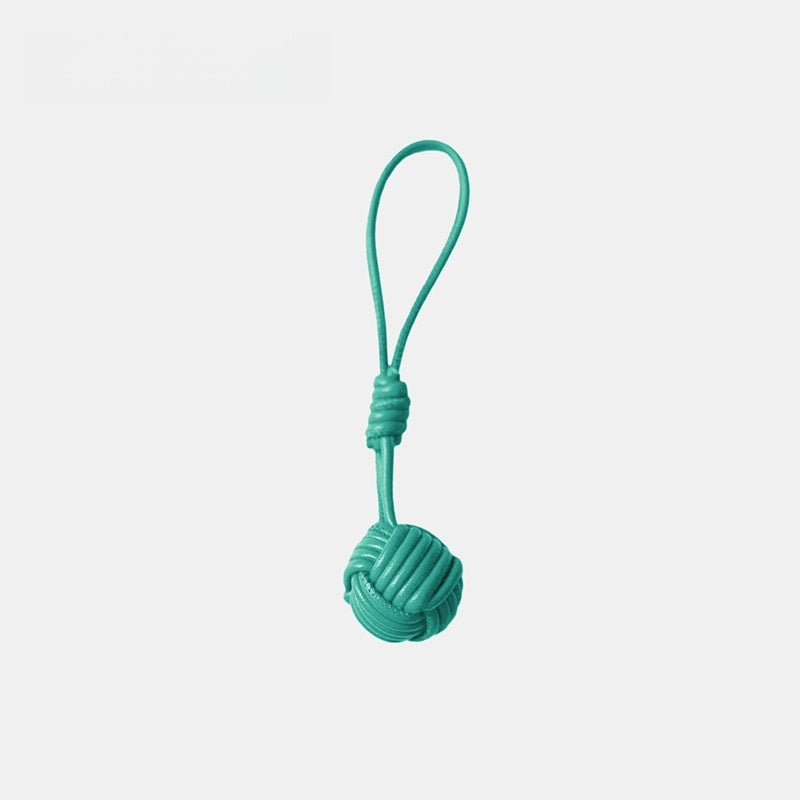 Candy-colored Knitted Ball Leather Bag Charm