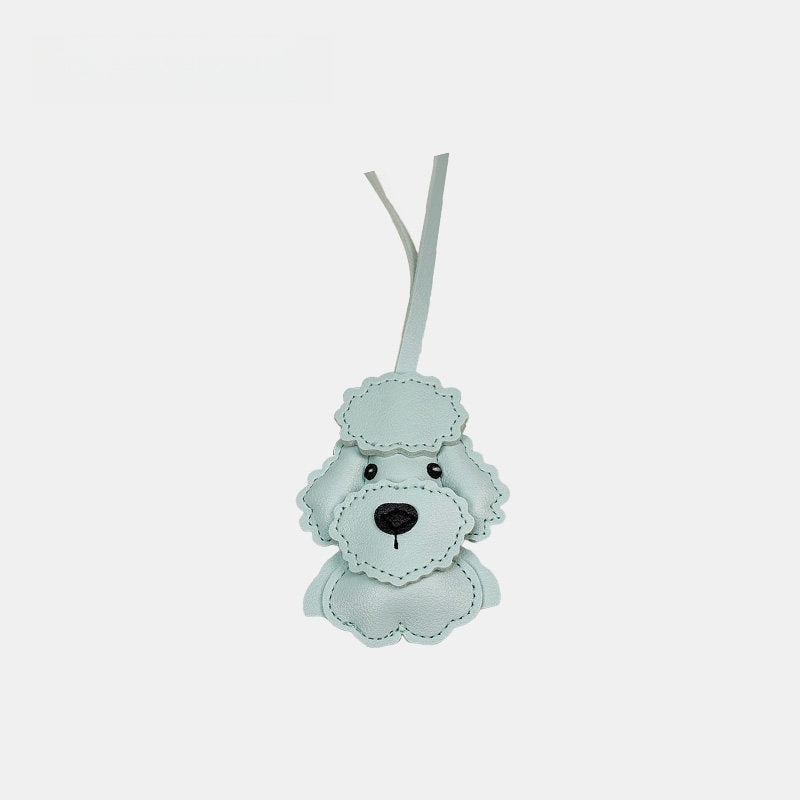Multicolor Schnauzer Leather Bag Charm