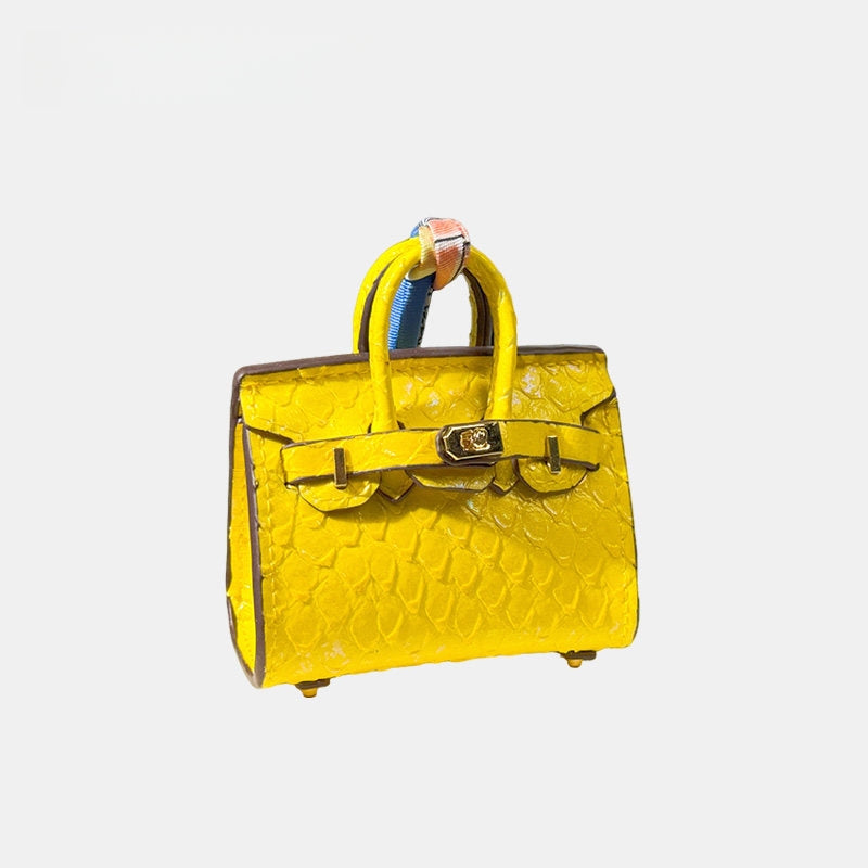 Mini Bag Crocodile Leather Bag Charm