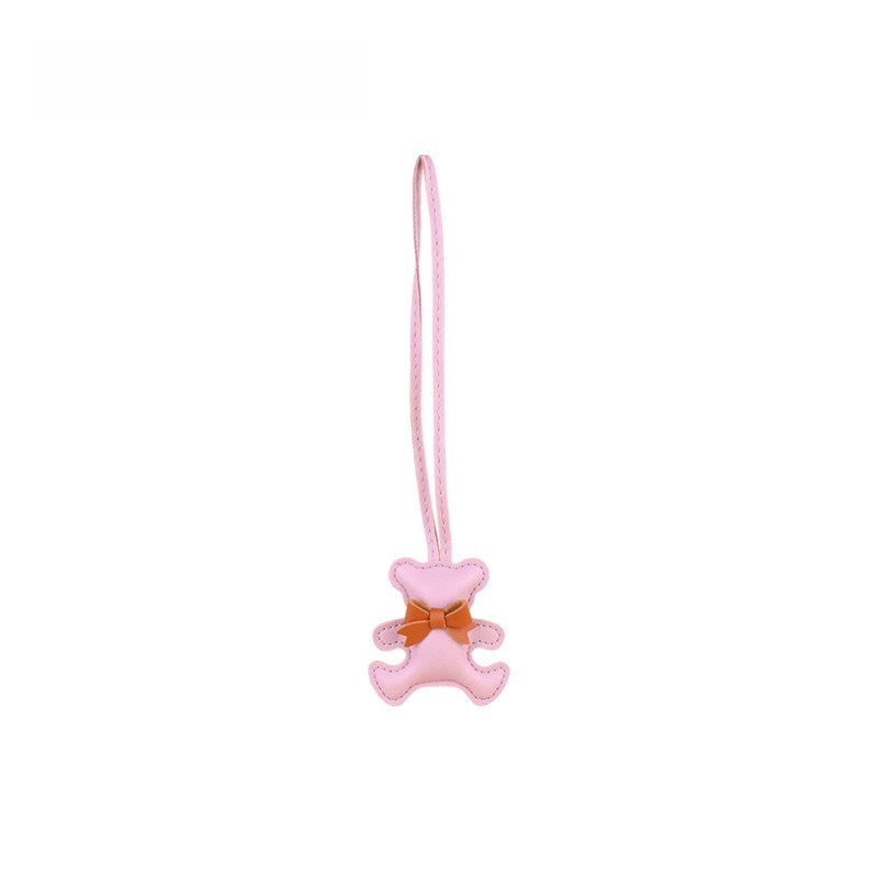 Bowknot Bear Leather Bag Charm